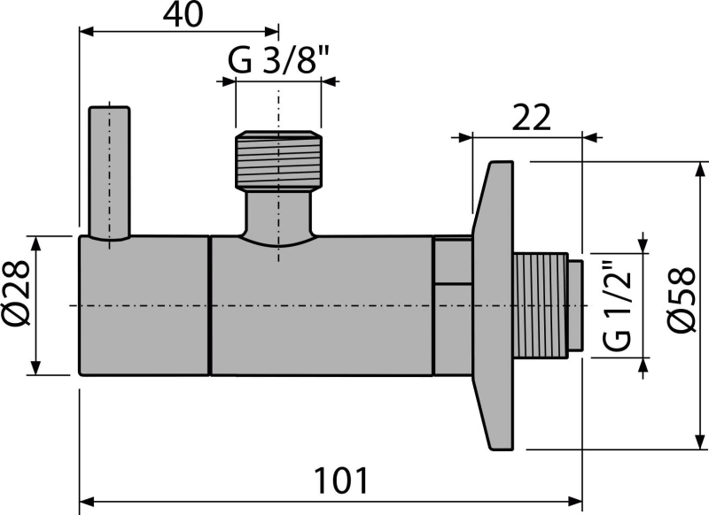 ARV001 - Угловой вентиль с фильтром 1/2