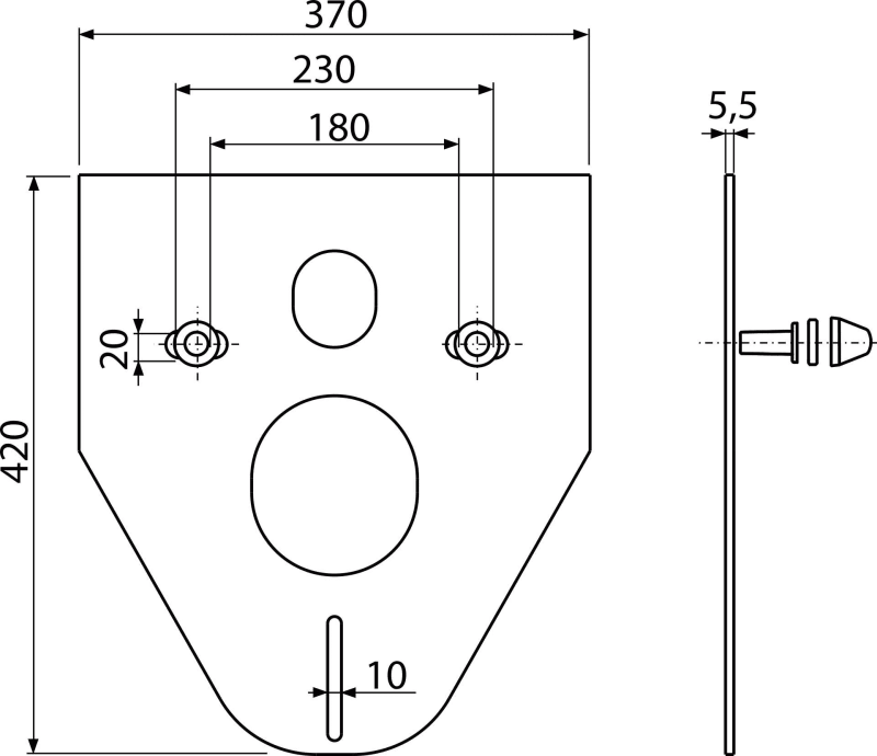 M910 - Звукоизоляционная плита для подвесного унитаза и для биде с принадлежностями и колпачками (белыми)